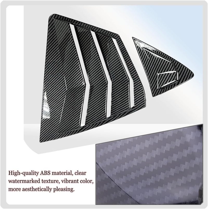 MUXEE Window Louver， 2Pcs Side Vent Window Louvers for Toyota Camry 2025 2026, ABS Print Sport Window Decorative Covers, Exterior Trim Accessories - Carbon Fiber - Image 5